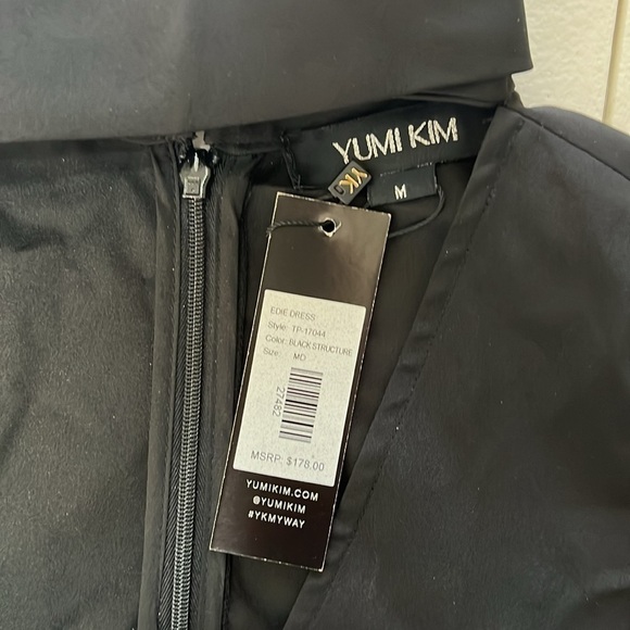 Yumi Kim Edie Choker V-Neck Black Mini Dress Side Pockets NWT Sz M - Picture 5 of 11